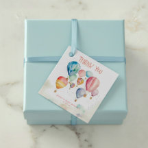 Waterverf vliegende heteluchtballonnen dank u