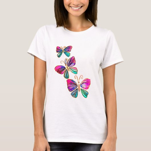 Waterverf Vliegende Vlinders T-shirt (Voorkant)