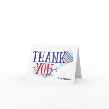 Waterverf vlieger dank u kaart