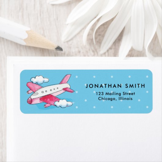 Waterverf Vliegreizen Etiket (Insitu)