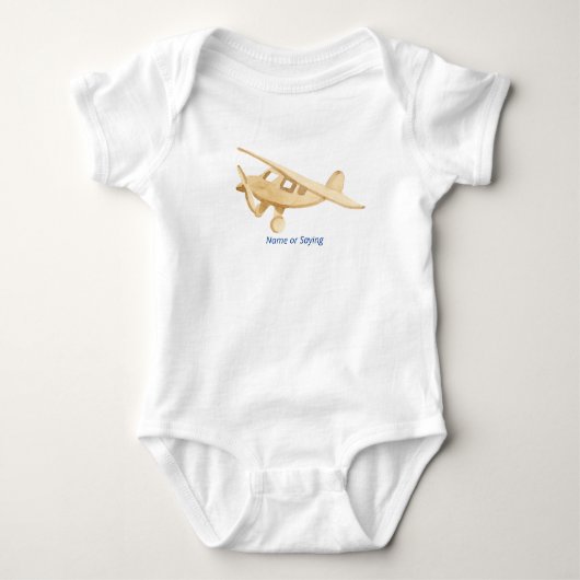 Waterverf Vliegtuig Baby Outfit Romper (Voorkant)