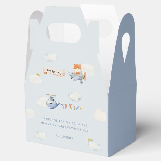 Waterverf Vliegtuig Leuke dieren Verjaardag Bedankdoosjes (Geopend)