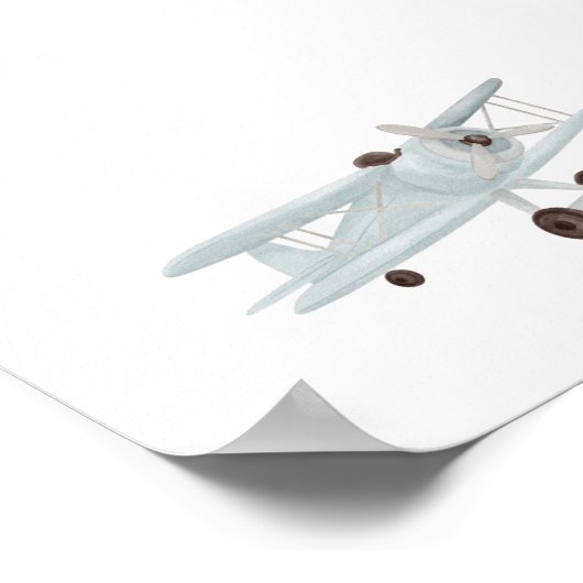 waterverf  vliegtuig poster (Hoek)