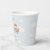 Waterverf Vliegtuig Schattige Fox Verjaardagsfeest Papieren Bekers (Achterkant)