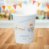 Waterverf Vliegtuig Schattige Fox Verjaardagsfeest Papieren Bekers