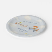 Waterverf Vliegtuig Schattige Fox Verjaardagsfeest Papieren Bordje (Gekanteld)