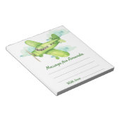 Waterverf vliegtuig verjaardagscapsule bericht notitieblok (Schuin)