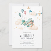  Waterverf Vliegtuig Verjaardagsfeestje Kaart (Voorkant)