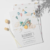  Waterverf Vliegtuig Verjaardagsfeestje Kaart