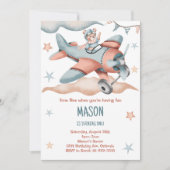 Waterverf Vliegtuig Verjaardagsuitnodiging Kaart (Voorkant)