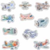 Waterverf vliegtuigen sticker (Voorkant)