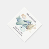 Waterverf Vliegtuigpartij in blauw Servet (Hoek)