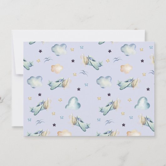 Waterverf vliegveld Partij in Blauw Hartelijk dank Kaart (Achterkant)