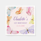 Waterverf vlinder 1e verjaardag servet (Voorkant)