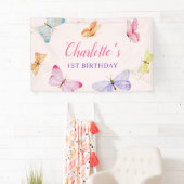 Waterverf vlinder 1e verjaardag spandoek (Insitu)