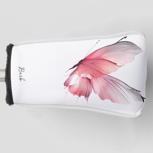 Waterverf vlinder aangepaste naam putter golfheadcover (Voorkant)