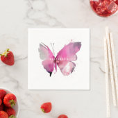 Waterverf vlinder Baby shower gepersonaliseerd Servet (Insitu)