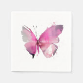 Waterverf vlinder Baby shower gepersonaliseerd Servet (Voorkant)