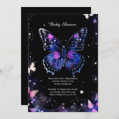 Waterverf Vlinder Baby shower Invitation Kaart (Voorkant / Achterkant)