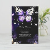 Waterverf Vlinder Baby shower Invitation Kaart (Staand voorkant)