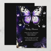 Waterverf Vlinder Baby shower Invitation Kaart (Voorkant / Achterkant)