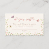 Waterverf Vlinder Baby shower Luier Raffle Informatiekaartje (Voorkant)