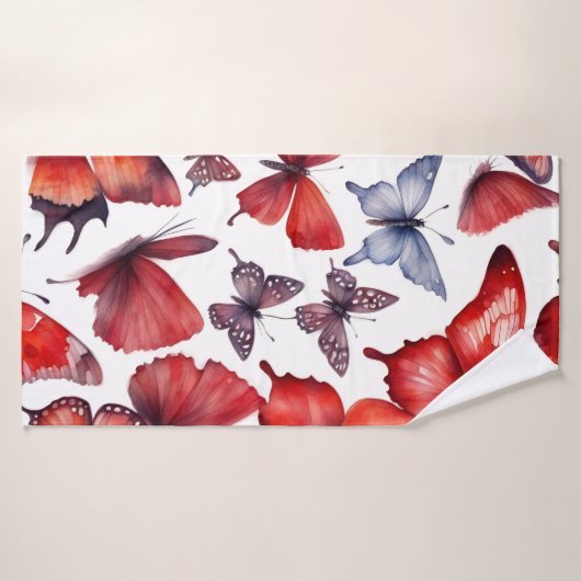 Waterverf vlinder bad handdoek (Badhanddoek)