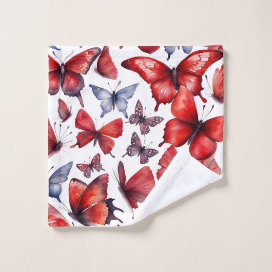 Waterverf vlinder bad handdoek (Wasdoekje)