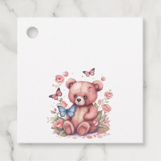 Waterverf vlinder Beer Bedankjes Labels (Voorkant)