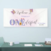 Waterverf Vlinder & Bijen Baby shower Welkom Spandoek (Beurs)
