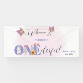 Waterverf Vlinder & Bijen Baby shower Welkom Spandoek