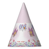 Waterverf Vlinder & Bijen Paarse Wildbloem Feesthoedjes (Rechts)