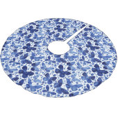 Waterverf Vlinder Blauw Kerstboom Rok (Gekanteld)