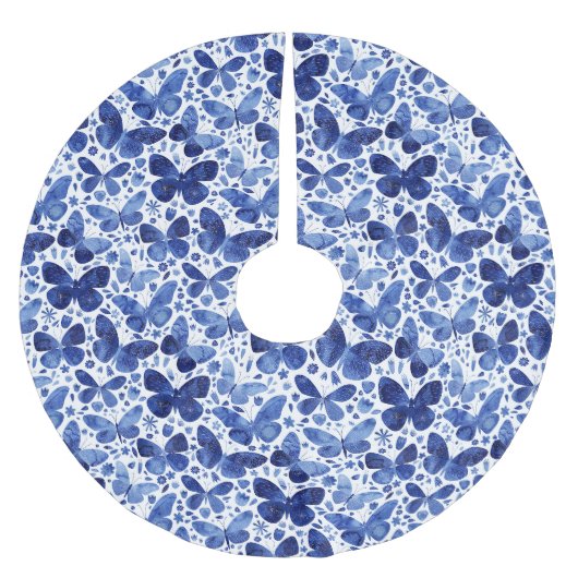 Waterverf Vlinder Blauw Kerstboom Rok (Voorkant)