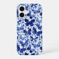 Waterverf Vlinder Blauw Patroon
