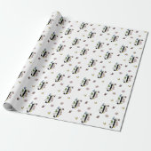 Waterverf Vlinder Bloem Monogram Letter J Cadeaupapier (Uitgerold)