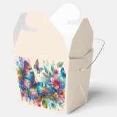 Waterverf vlinder bloembloemen blauw roze bedankdoosjes (Geopend)