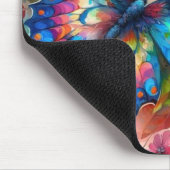 Waterverf vlinder bloembloemen blauw roze muismat (Hoek)