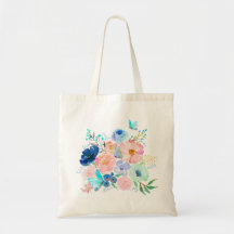 Waterverf Vlinder Bloemen Gift Canvas tas van Hoop