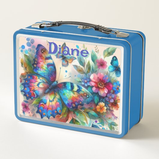 Waterverf vlinder bloementuin gepersonaliseerd (Achterkant)