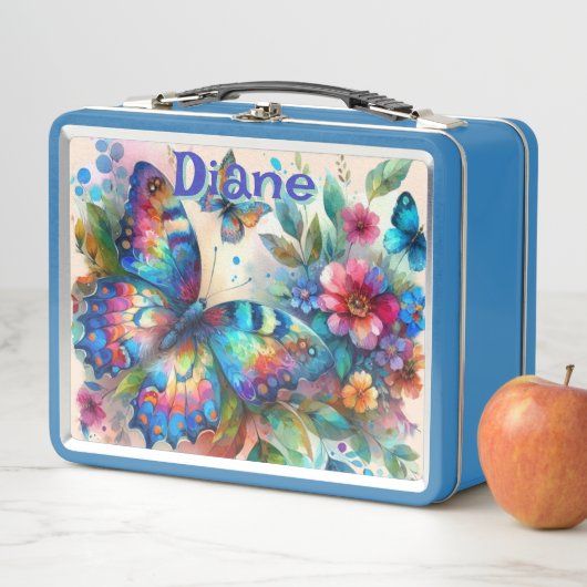 Waterverf vlinder bloementuin gepersonaliseerd (In situ)