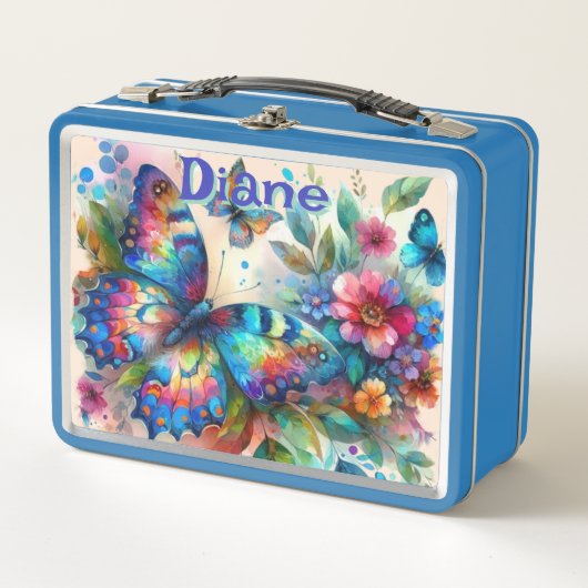 Waterverf vlinder bloementuin gepersonaliseerd (Voorkant)