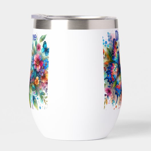 Waterverf vlinder bloementuin gepersonaliseerd (Rechts)