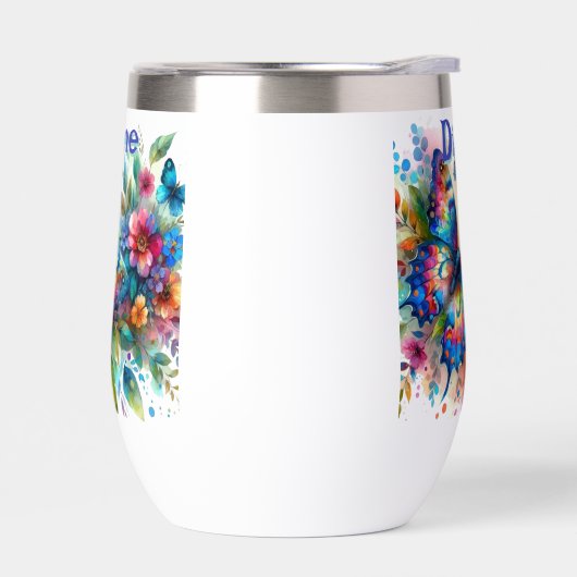 Waterverf vlinder bloementuin gepersonaliseerd (Links)