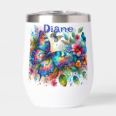 Waterverf vlinder bloementuin gepersonaliseerd (Voorkant)