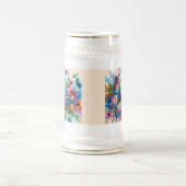 Waterverf vlinder bloementuin gepersonaliseerd bierpul (Center)