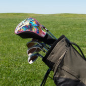 Waterverf vlinder bloementuin gepersonaliseerd golfheadcover (Insitu)