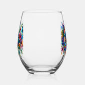 Waterverf vlinder bloementuin gepersonaliseerd wijnglas zonder voet (Links)