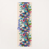 Waterverf vlinder bloementuin gepersonaliseerd yogamat (Voorkant)