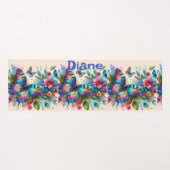 Waterverf vlinder bloementuin gepersonaliseerd yogamat (Voorkant (horizontaal))